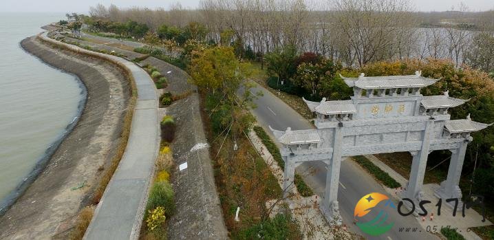 航拍洪泽区美丽蒋坝