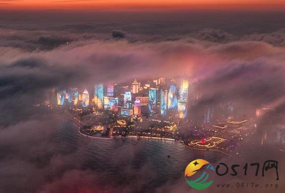 青岛现平流雾美景 仿佛进入仙境一般