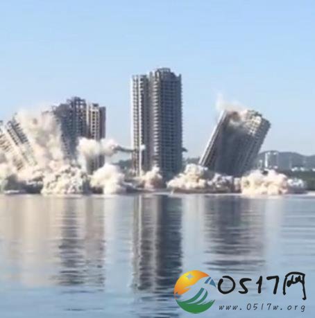 烟台爆破拆除高楼 楼盘烂尾将近10年