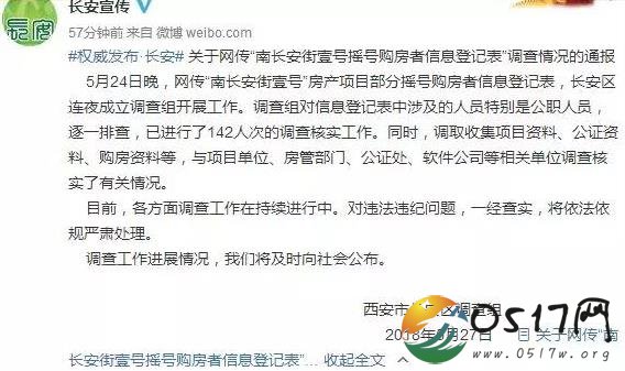 西安通报网传关系户摇号购房 相关部门正在调查中