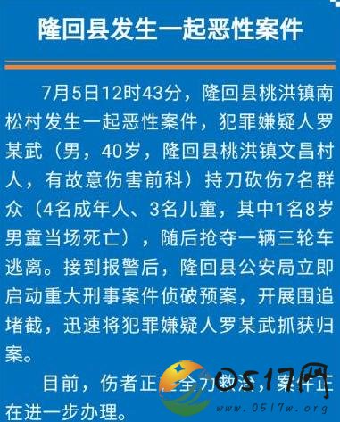 隆回男子持刀砍人 难道男子受了什么刺激了吗