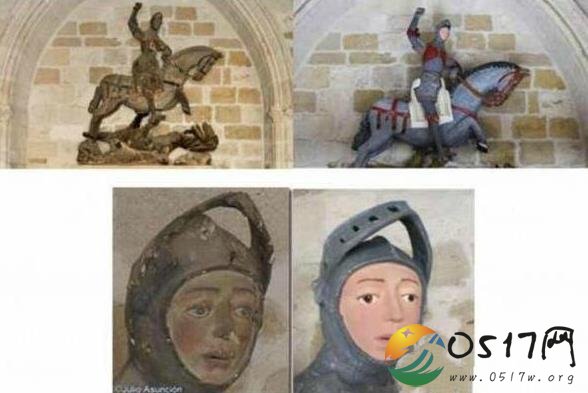 雕像修复画风突变 艺术品突然变成卡通画