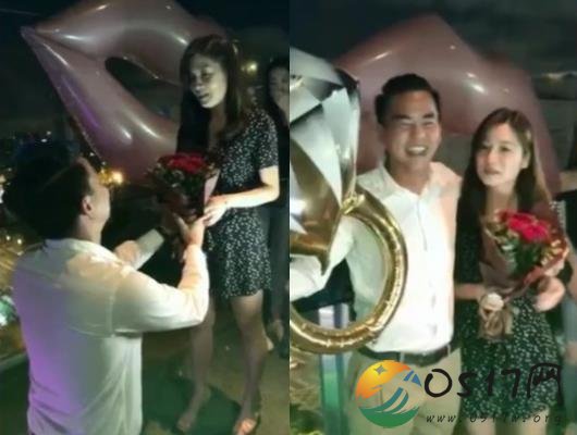 柯有伦求婚场面曝光 柯有伦与女友非常幸福的样子