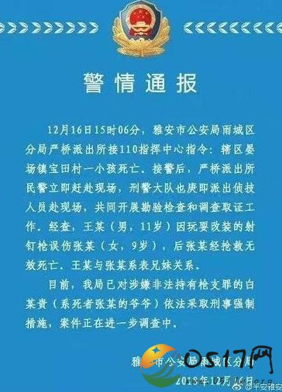男童误伤表妹致死 当时究竟发生了什么