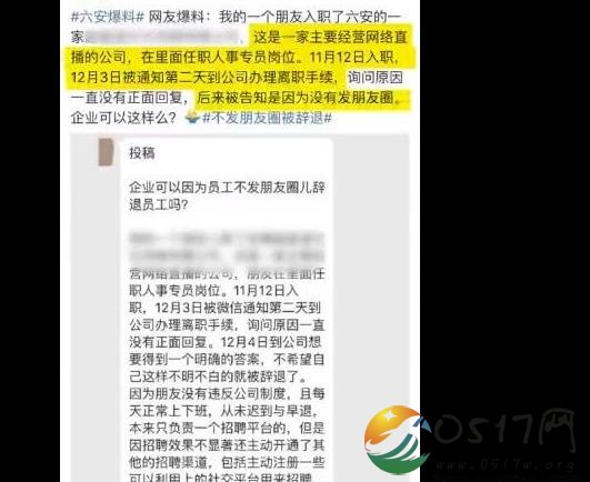 员工不发朋友圈被辞退 辞退的原因是没通过试用期